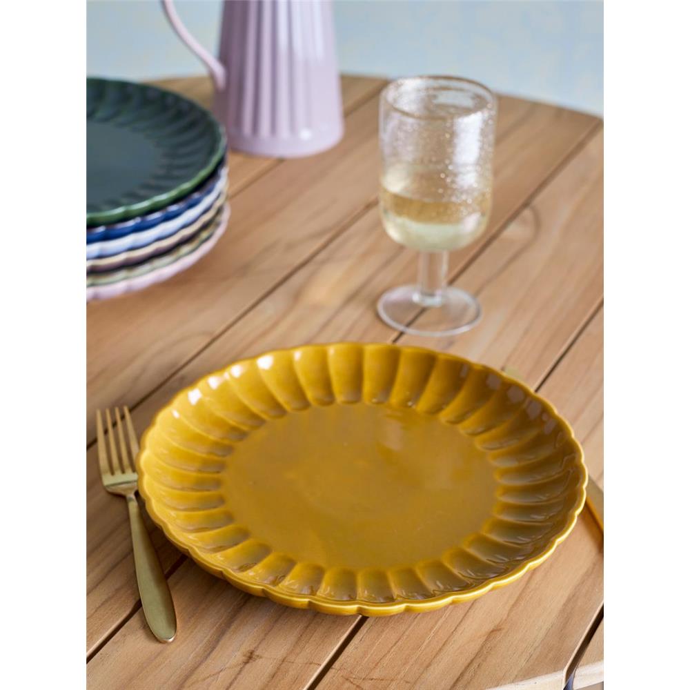 Bloomingville Latina Teller, Gelb, 27 cm, Steingut, Speiseteller, dänisches Design