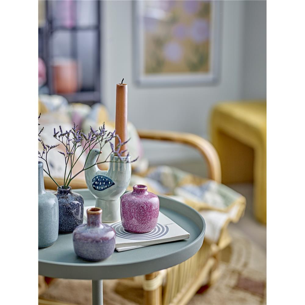 Bloomingville Trudy Kerzenhalter, Vogel, in Blau, aus Steingut, Kerzenständer, im dänischen Design