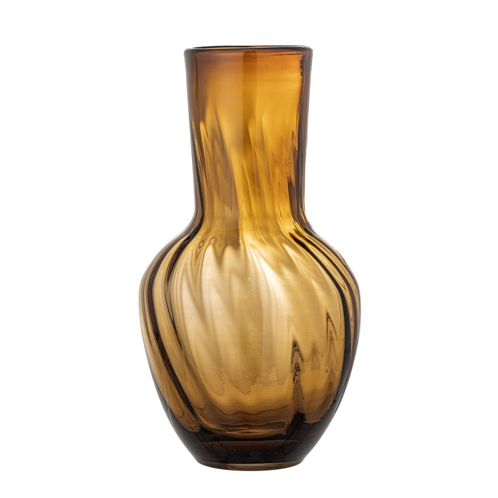 Bloomingville Saiqa Vase in Braun, 27cm, aus Glas mundgeblasen