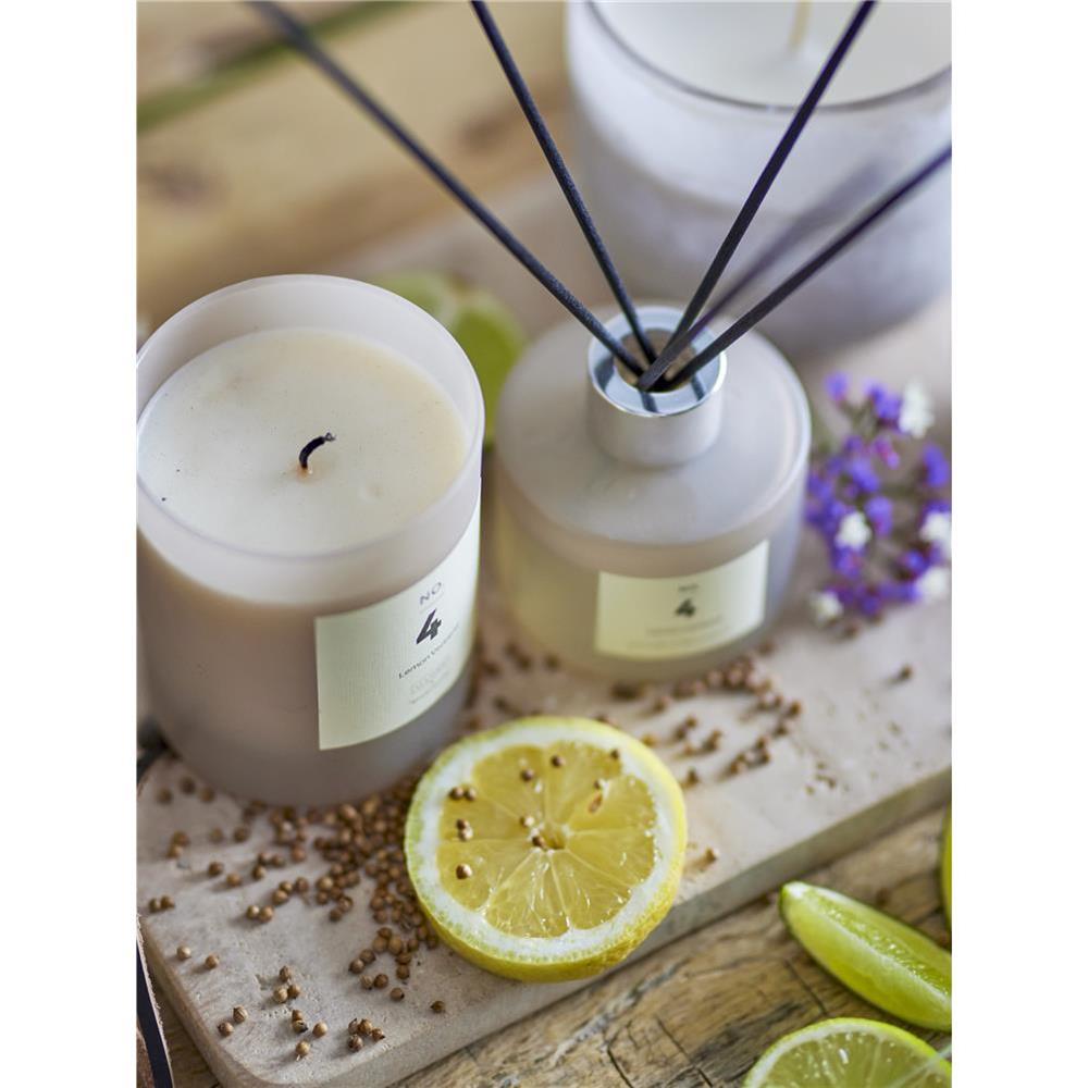 Bloomingville NO. 4 - Lemon Verbena Duftkerze, Natur, Natürliches Wachs, 210 G. - 50 Hour - Gift box - D8xH10 cm