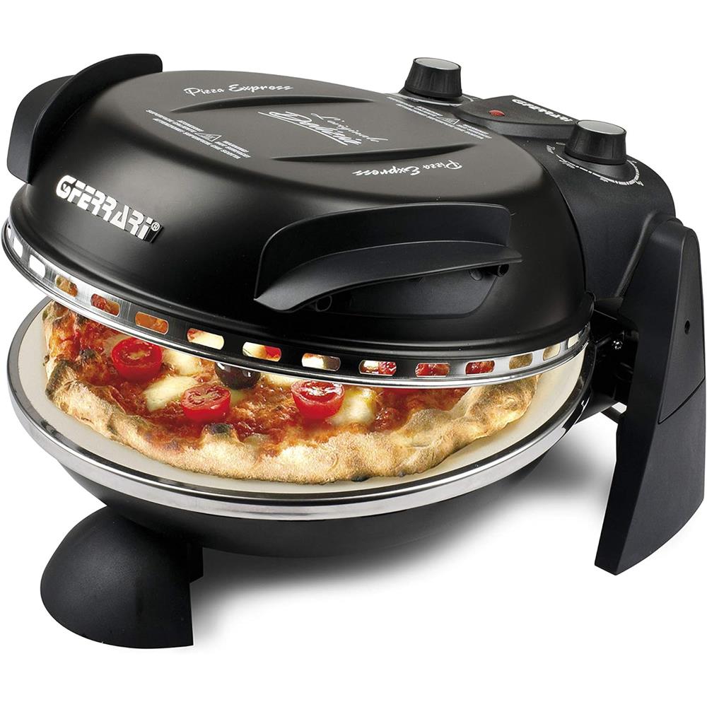 G3Ferrari elektrischer Pizzaofen Delizia Pizzamaker 1200 W für Pizza Ø 31cm schwarz Pizzamaker mit feuerfestem Naturstein