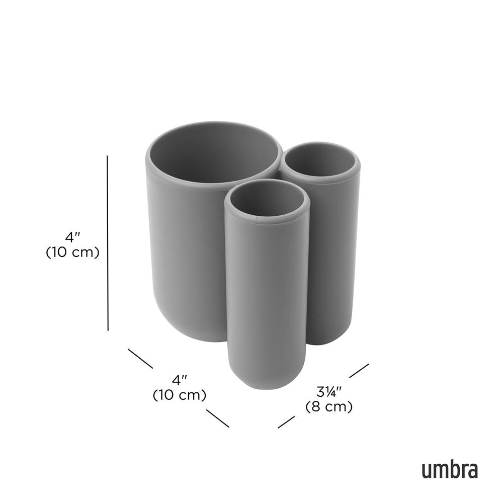 Umbra Touch Zahnputzbecher, Zahnbürstenhalter und Becher für Make-Up, Grau