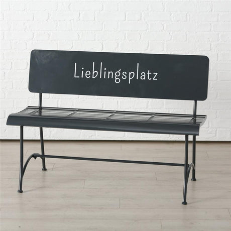 BOLTZE Bank Lieblingsplatz Metall Dunkelgrau 115 x 55 x 80 cm Outdoor