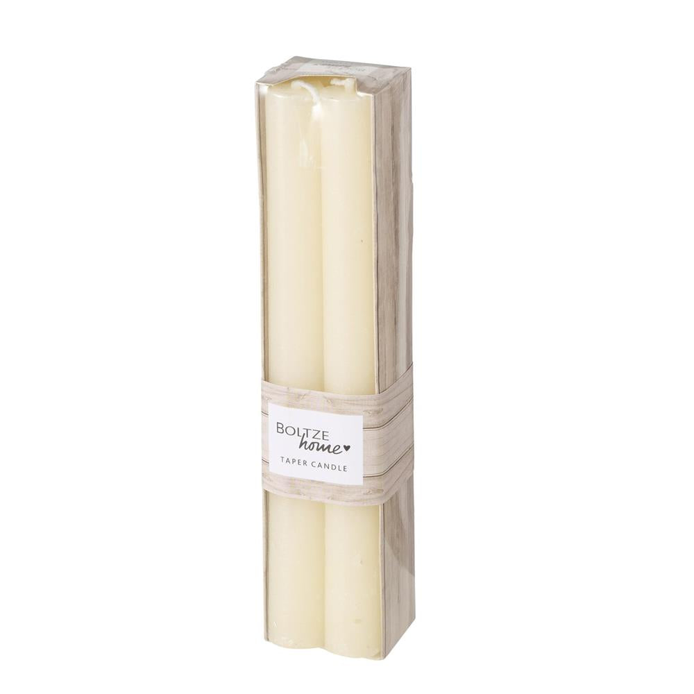 BOLTZE Stabkerze Melia cremeweiß 4 Stück 20cm Kerzen Wachskerzen Leuchterkerzen Tafelkerzen