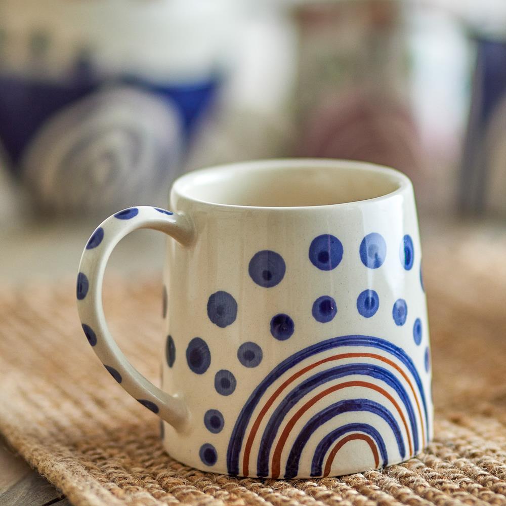 Bloomingville Shama Tasse Bunt Steingut Unikat 270ml
