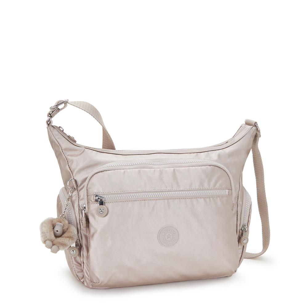 Kipling GABBIE Mittelgroße Schultertasche Metallic Glow leicht wasserabweisend
