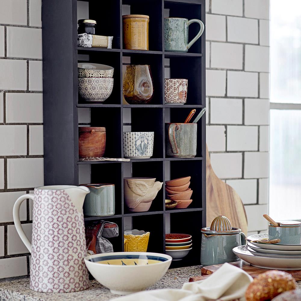 Bloomingville Heikki Schale – handbemalte Steingutschale in Braun, Ø 19 cm, 700 ml