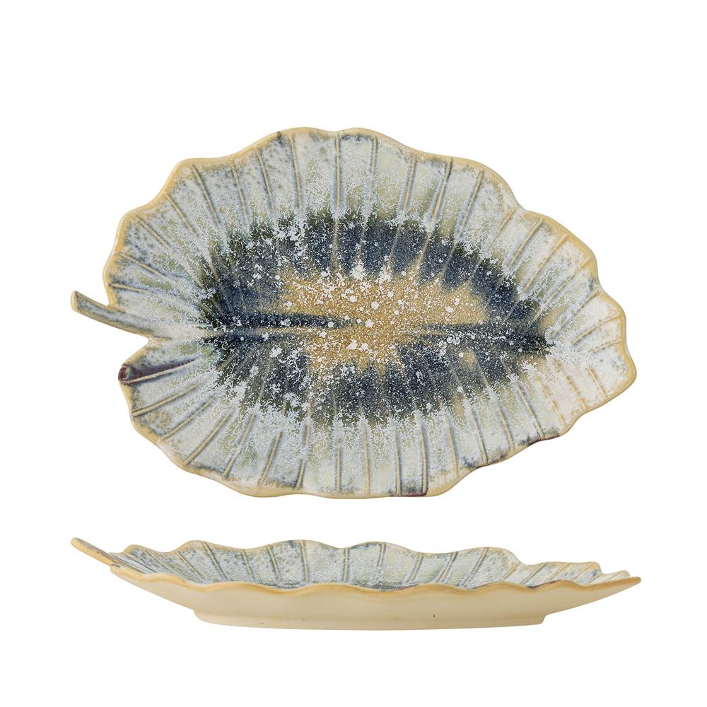 Bloomingville Dorreen Servierplatte Blau Steingut Landhausstil 31cm