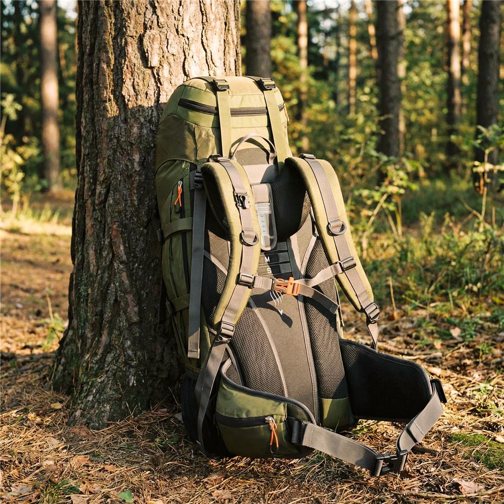 NILS CAMP Trekkingrucksack Ramsvik 60L in Grün - großer Outdoor Rucksack für Trekking & Camping