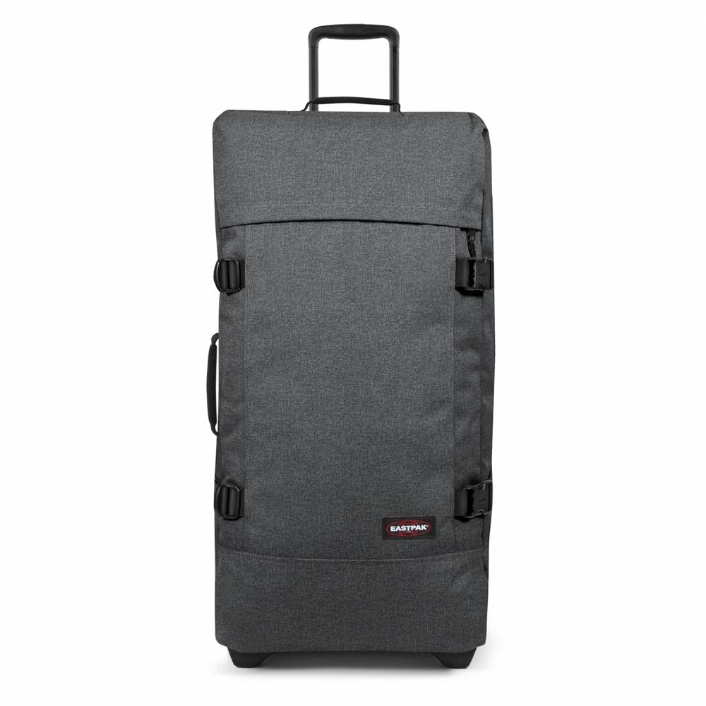 Eastpak TRANVERZ L, Großer Reisetrolley, Black Denim (grau), 121L, Rollkoffer mit 2 Rädern und TSA-Schloss