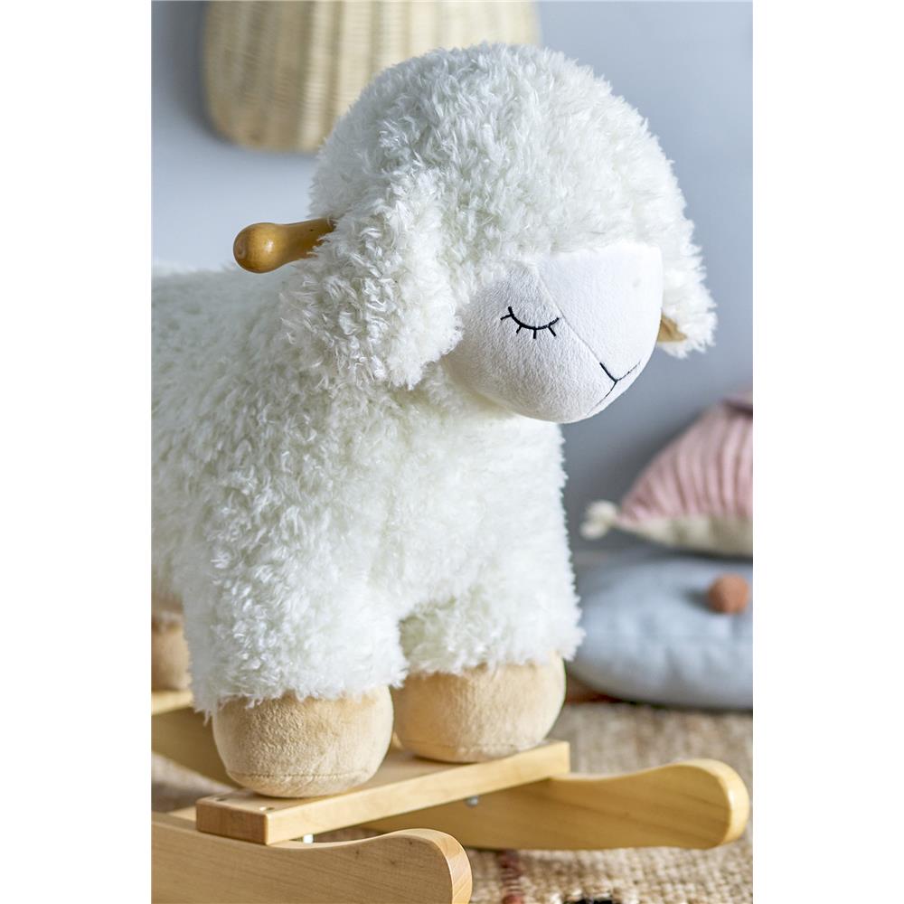Bloomingville MINI Laasrith Schaukeltier Schaf Weiß Kleinkindspielzeug Schaukelspielzeug