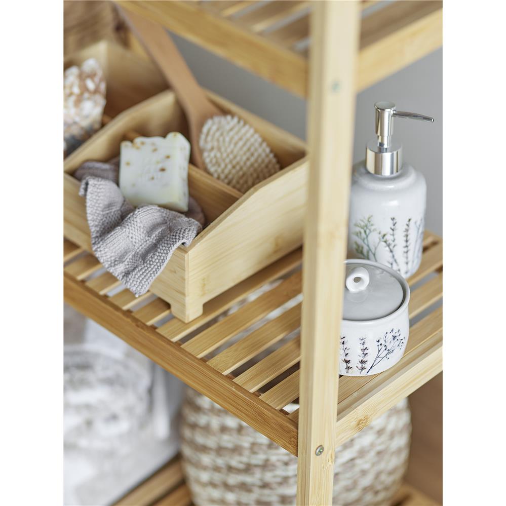 Bloomingville Bea Seifenspender und Zahnbürstenhalter, Natur, Steingut, mit Blumenmotiv, dänisches Design