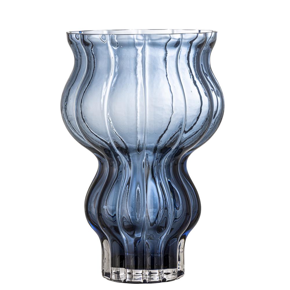 Bloomingville Zanna Vase Blau Glas Vintage Deko-Vase 26cm