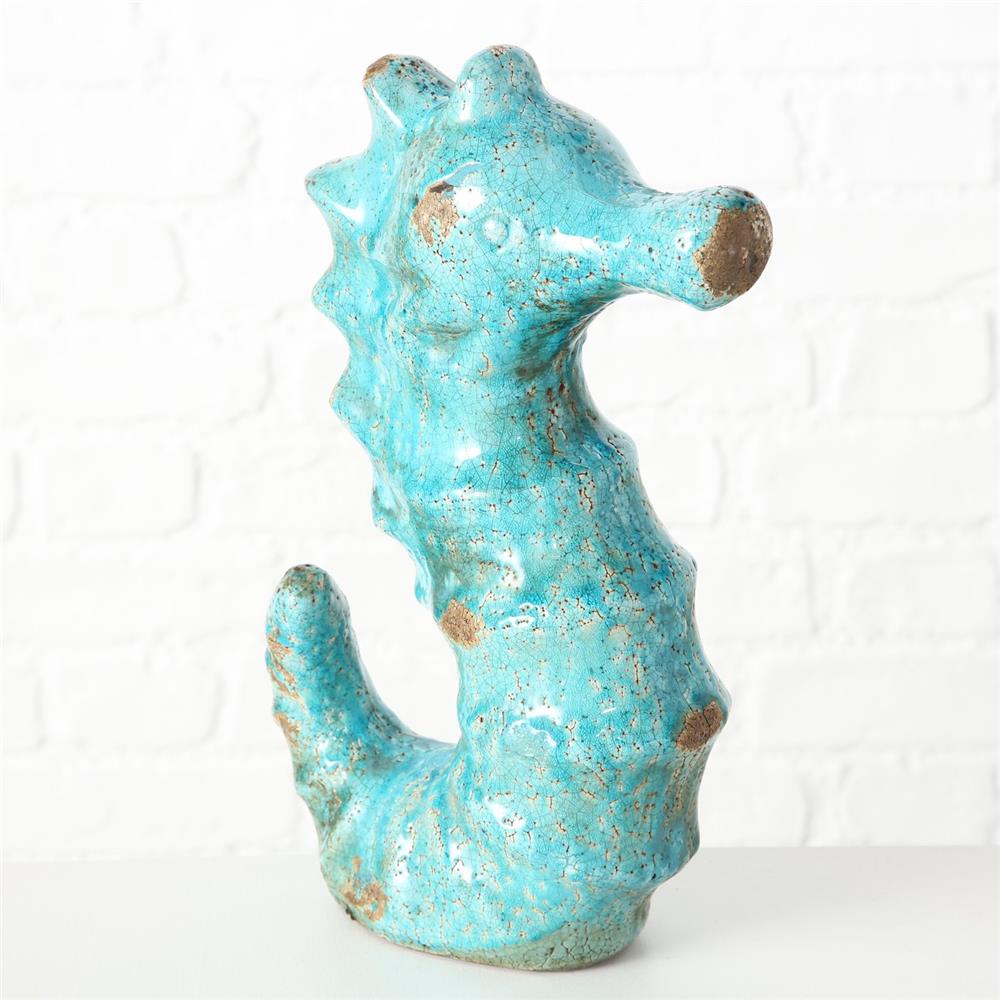 BOLTZE Figur Fina Seepferdchen in Türkis, 35cm, aus Terrakotta
