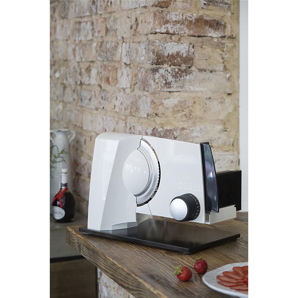 GRAEF Allesschneider SlicedKitchen S11001 weiß mit Edelstahl Wellenschliffmesser und Kindersicherung
