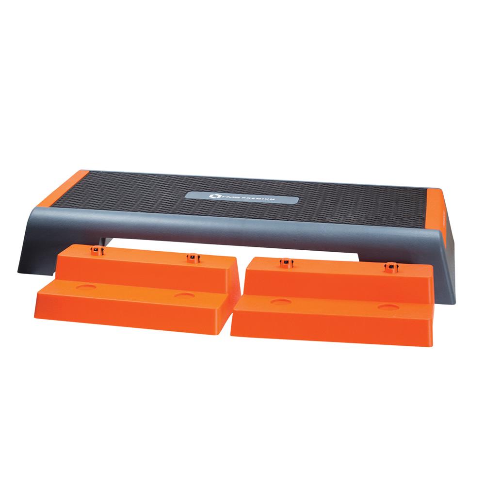 Aerobic-Steppbrett Schwarz/Orange höhenverstellbar bis 300 kg | HMS Premium AS007