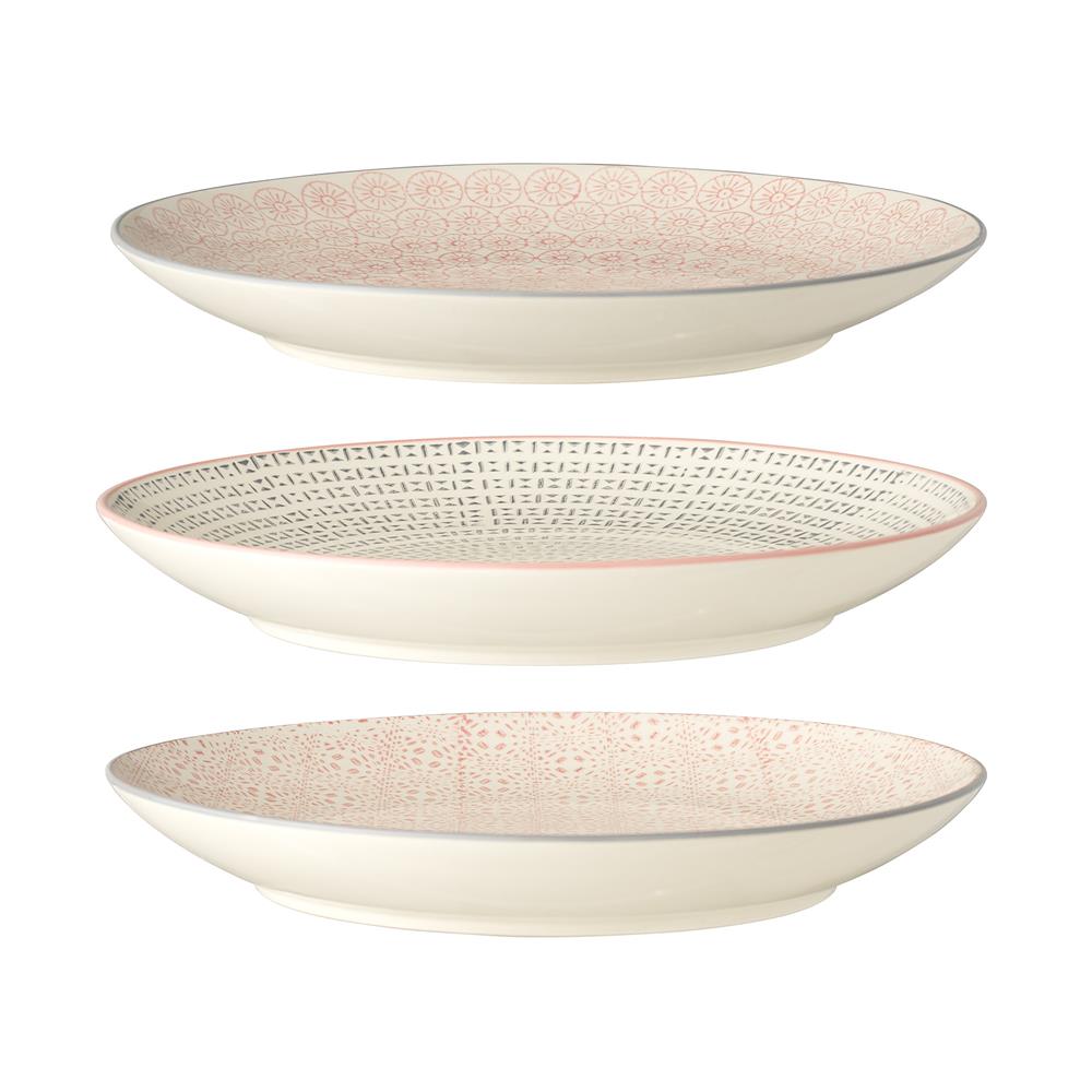 Bloomingville Cécile Teller, 3er Set, Bunt, 25cm, Steingut, dänisches Design