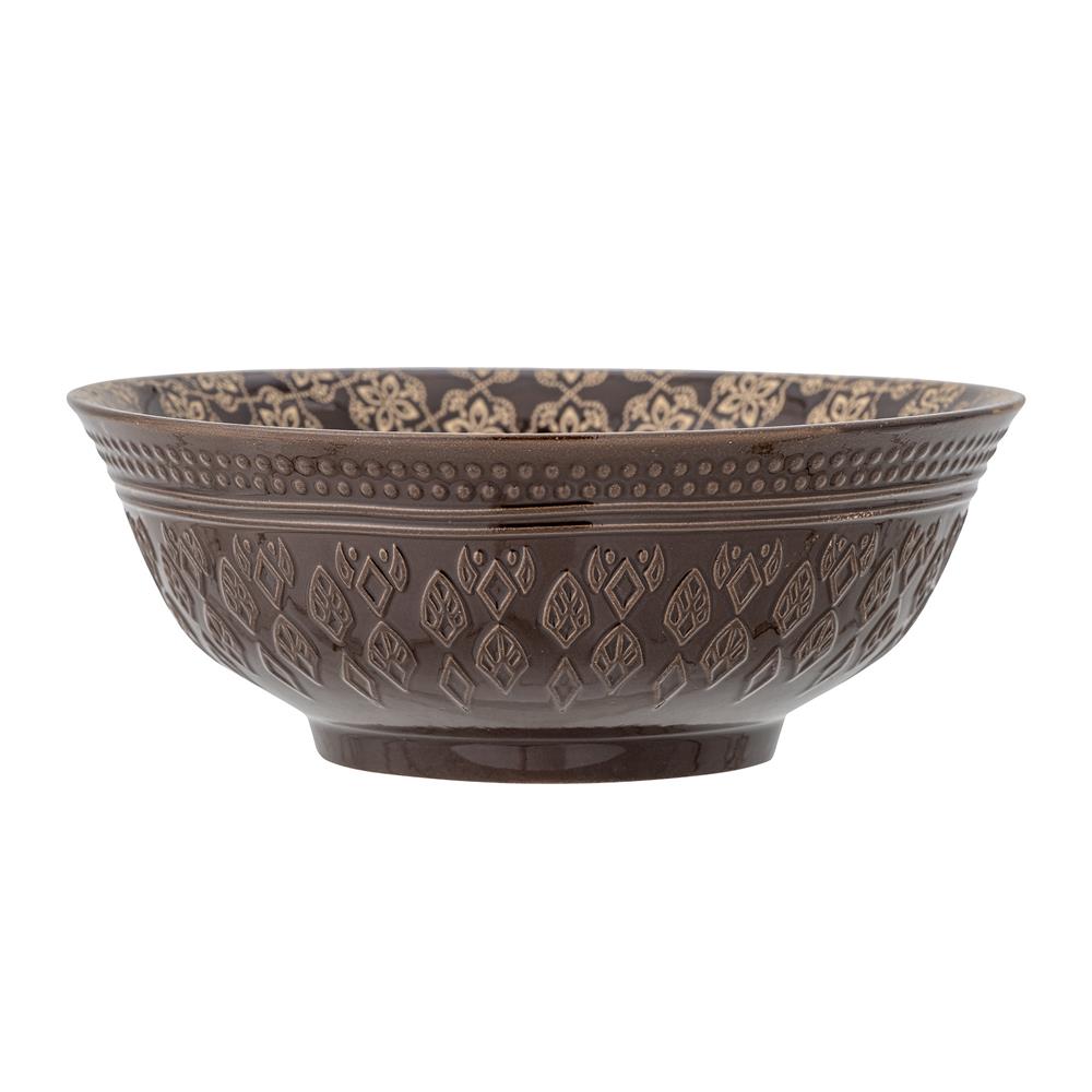 Bloomingville Marsala Schale braun D21 cm, 1400 ml aus Steingut – Servierschale für Küche & Tischdeko
