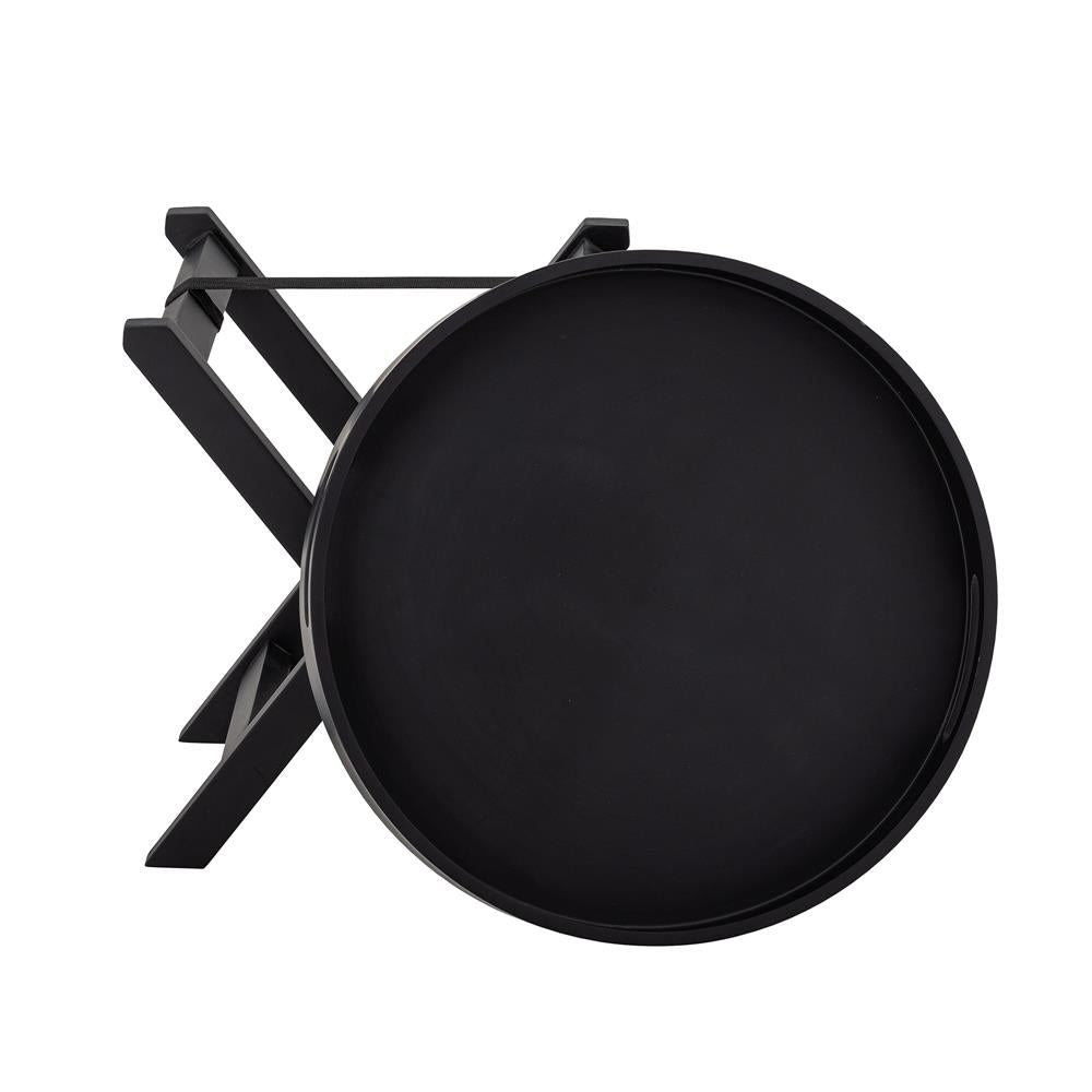 Bloomingville Freya Beistelltisch Schwarz Gummibaum 40 x 39 cm Ablage Holztisch