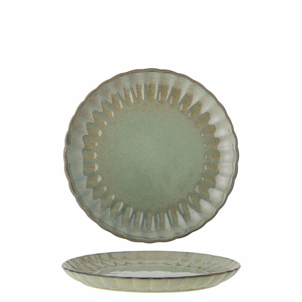 Bloomingville Latina Teller, Grün, 20 cm, Steingut, dänisches Design