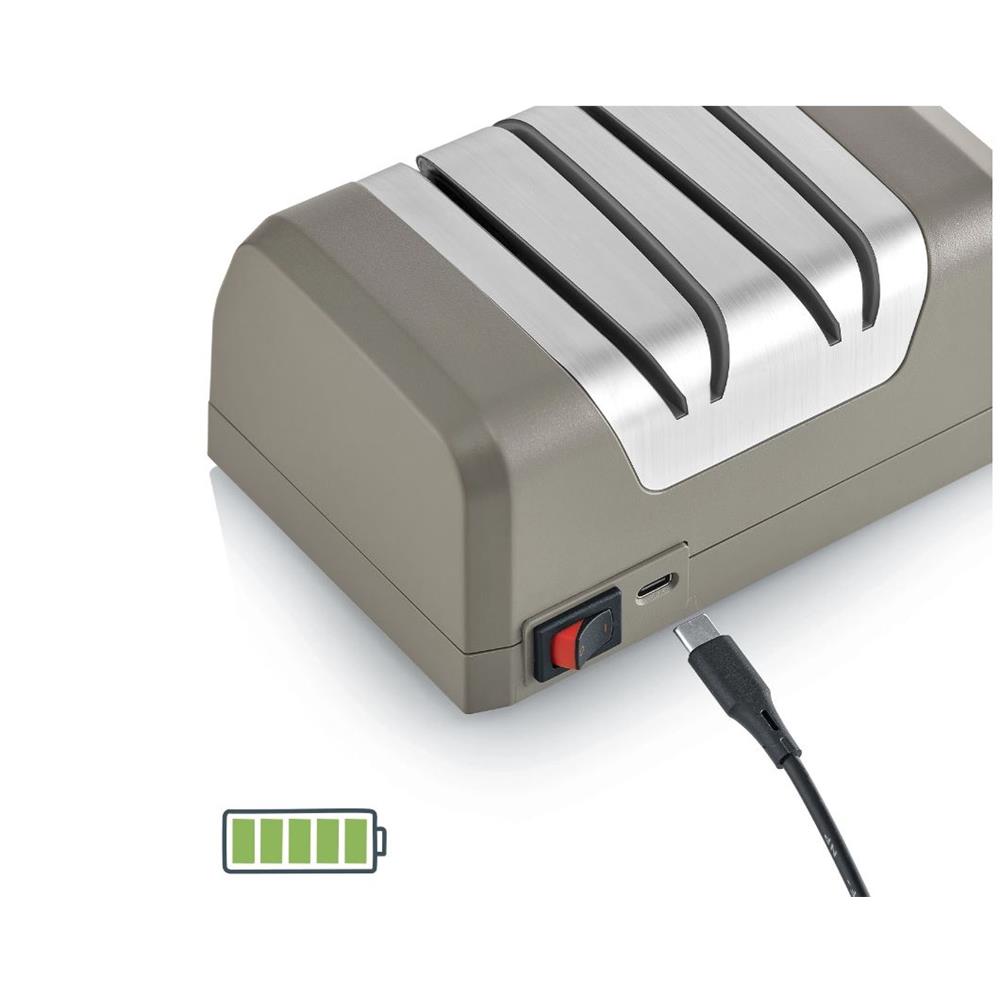 GRAEF Messerschärfer SG820 - akkubetriebener Messerschärfer für Küche, Camping & Outdoor