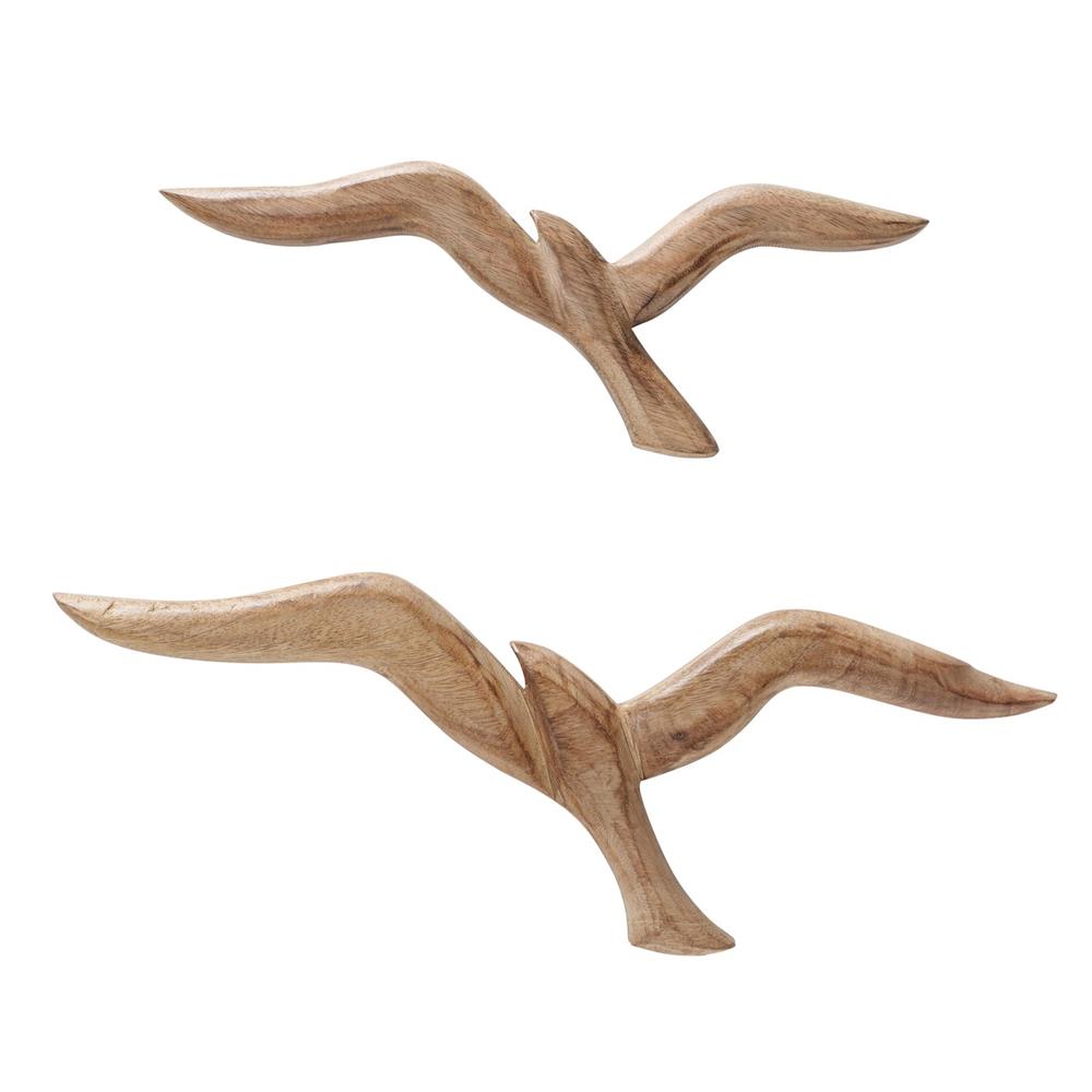 BOLTZE Wandobjekt Möwe Seagull 2er Set Wanddeko Vögel aus Holz Maritimes Skandinavisches Design