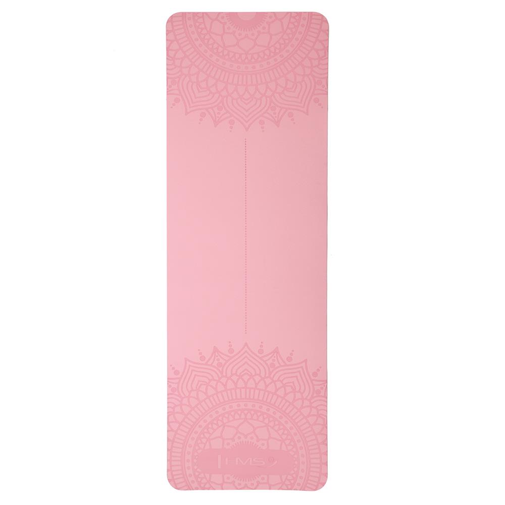 Yogamatte 183 x 61 x 0,8 cm Fitnessmatte Rosa Gymnastikmatte rutschfest | HMS YM10