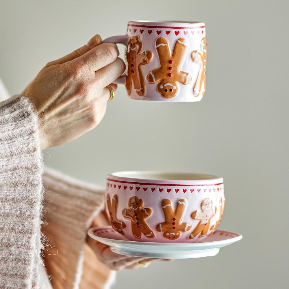 Bloomingville Binna Schale Rosa Steingut 4er Set 525 ml Servierschalen