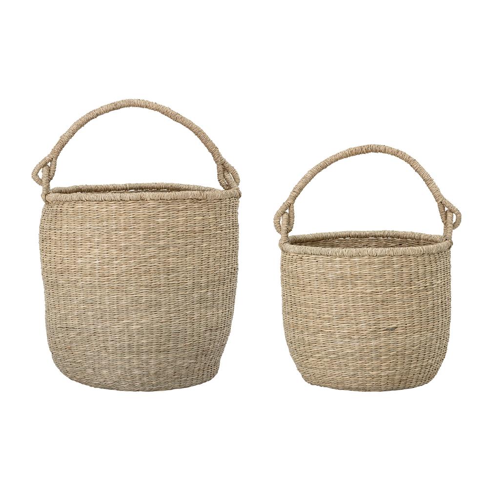 Bloomingville Ditlev Korb Natur/braun Seegras 2er Set Aufbewahrung Aufbewahrungskorb dänisches Design
