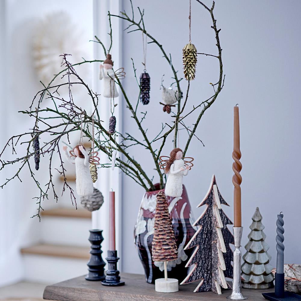 Bloomingville Twist Kerzen Set, Braun, Handgedreht, 2 Stück aus Paraffin