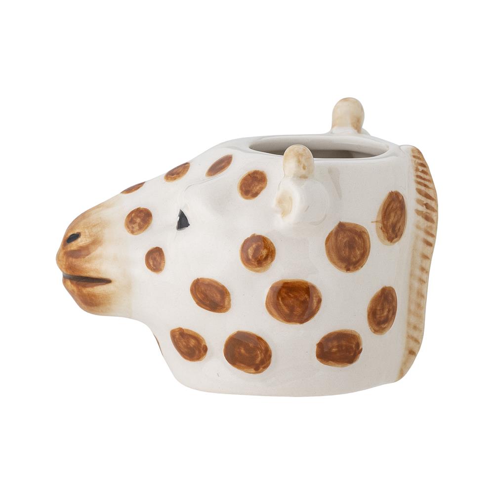Bloomingville MINI Alazar Vase, Braun, Steingut, Giraffe, Kinderzimmer, dänisches Design