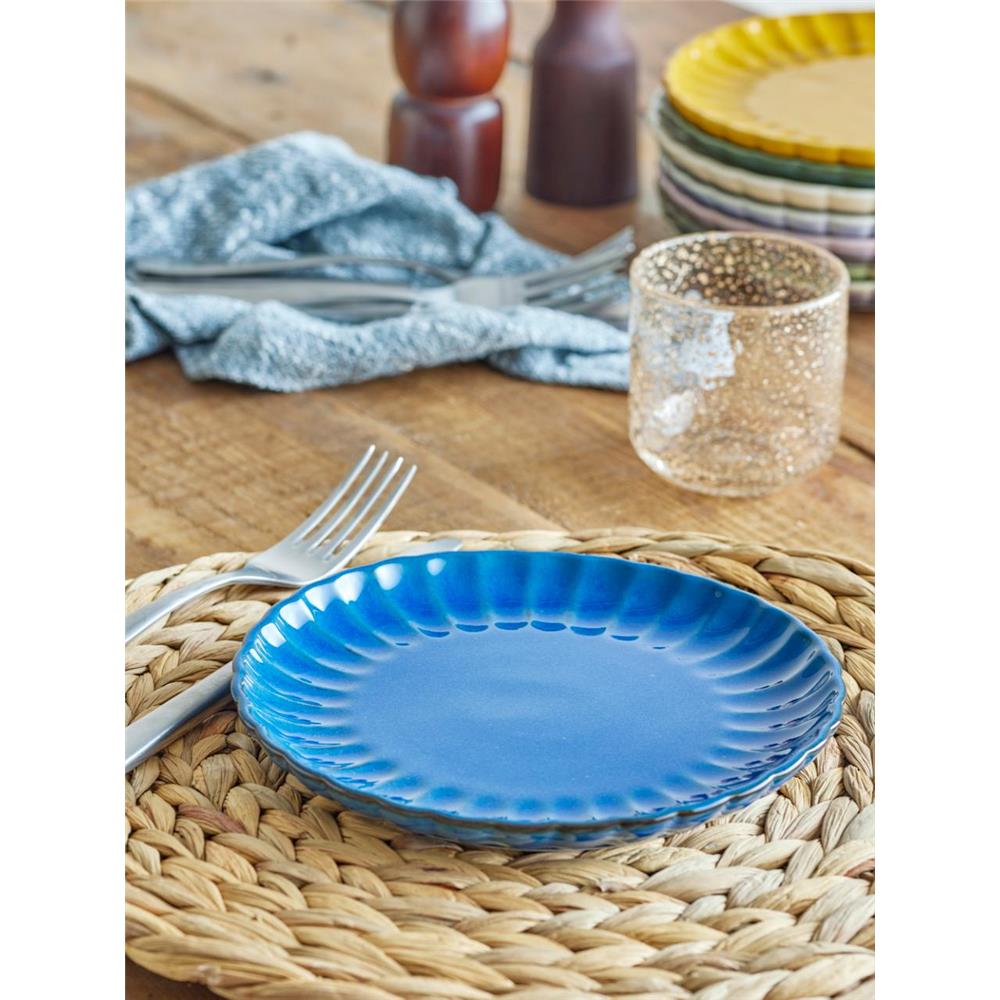 Bloomingville Latina Teller, Dunkelblau, 20 cm, Steingut, dänisches Design