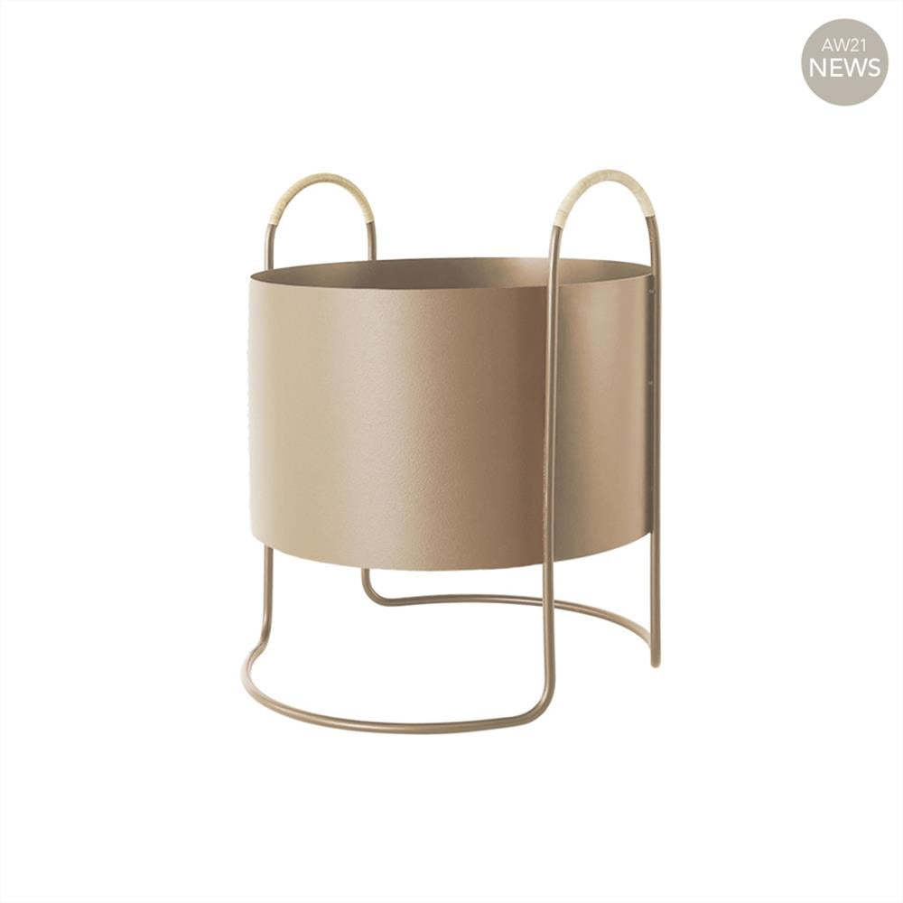 OYOY Maki Pflanzgefäß niedrig 50 x 42 x 40 cm Eisen Beige Blumentopf