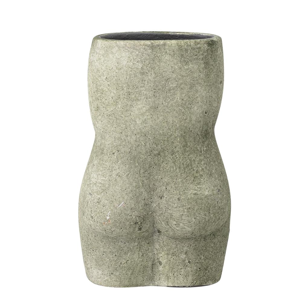 Bloomingville Emeli Dekovase, Grün, Terrakotta, 10x16x6,5 cm, dänisches Design