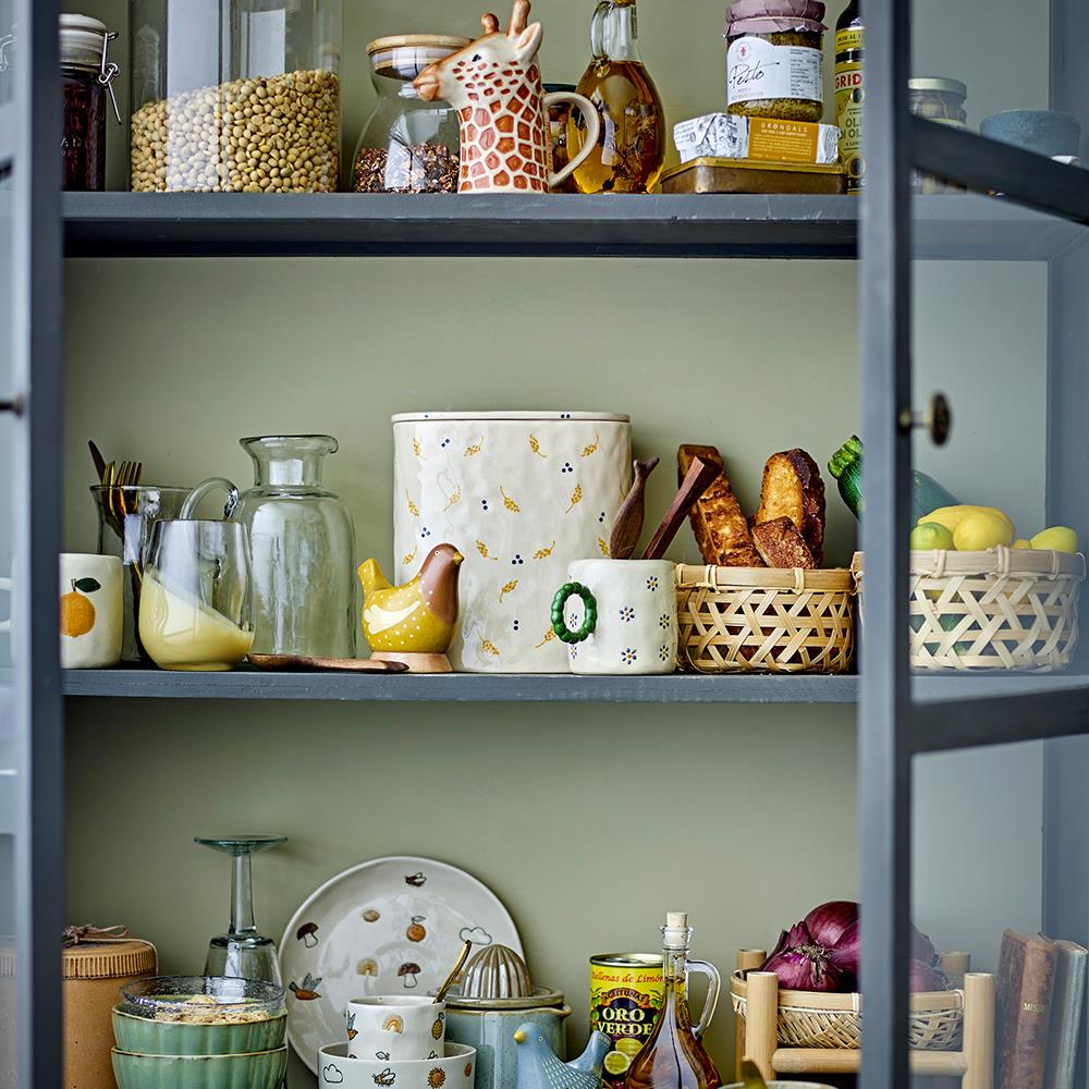 Bloomingville Ballard Trinkglas 4er-Set, Natur – elegante Gläser mit Goldakzent