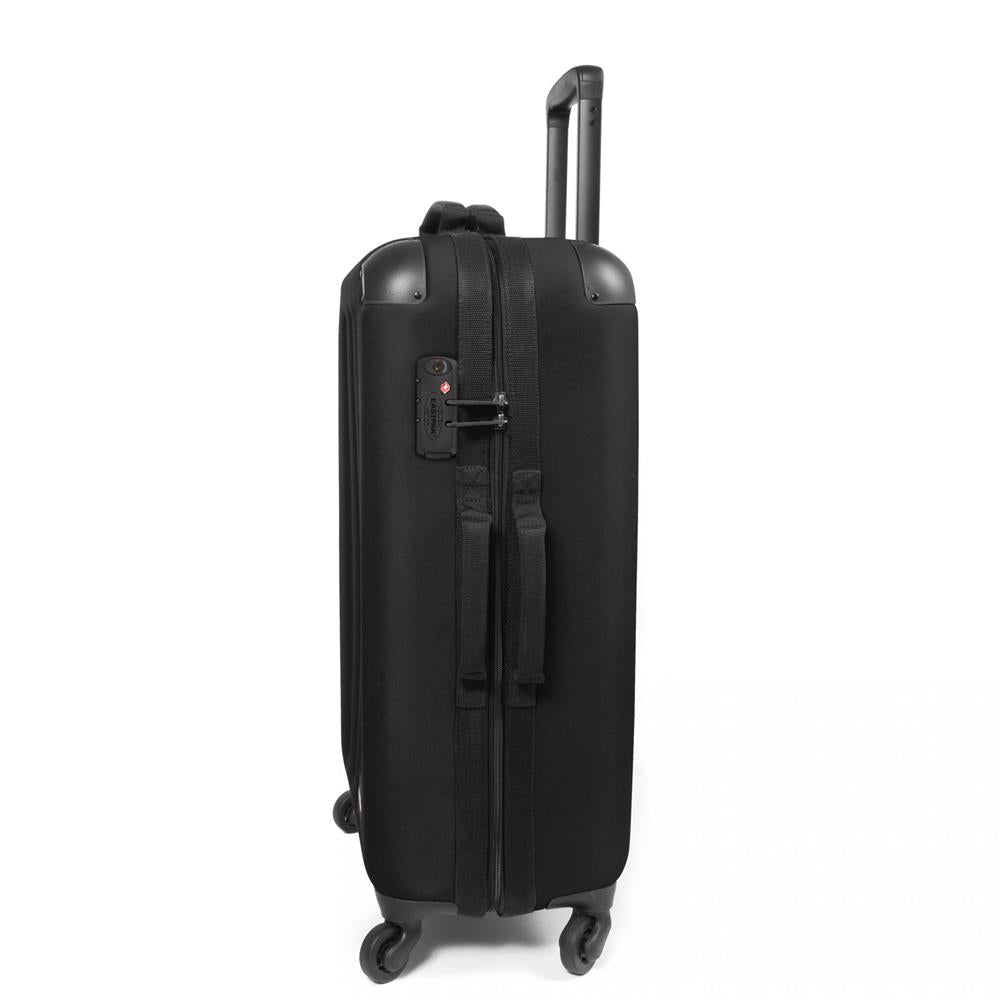 Eastpak TRANZSHELL M, Reisetrolley, Black (schwarz), 56L, Rollkoffer mit 4 Rädern und TSA-Schloss