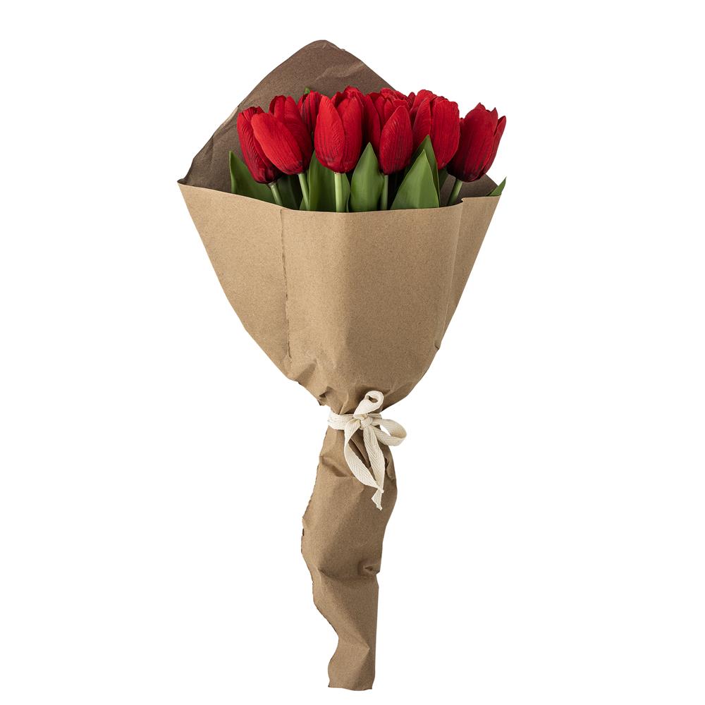 Bloomingville Tulip Blumenstrauß Tulpen in Rot Kunstblumen Deko Strauß 32 cm