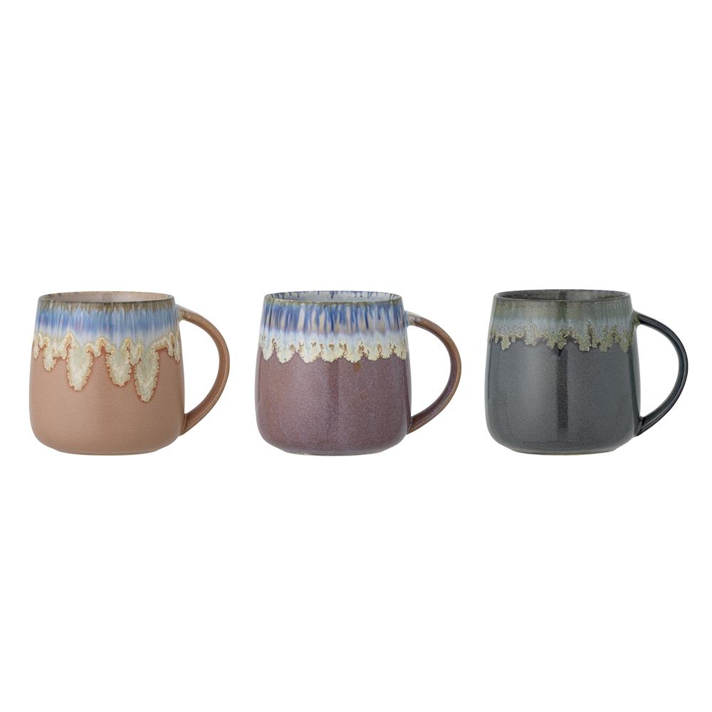 Bloomingville Cloe Tassen 3er Set, 380 ml, aus Steingut, dänisches Design
