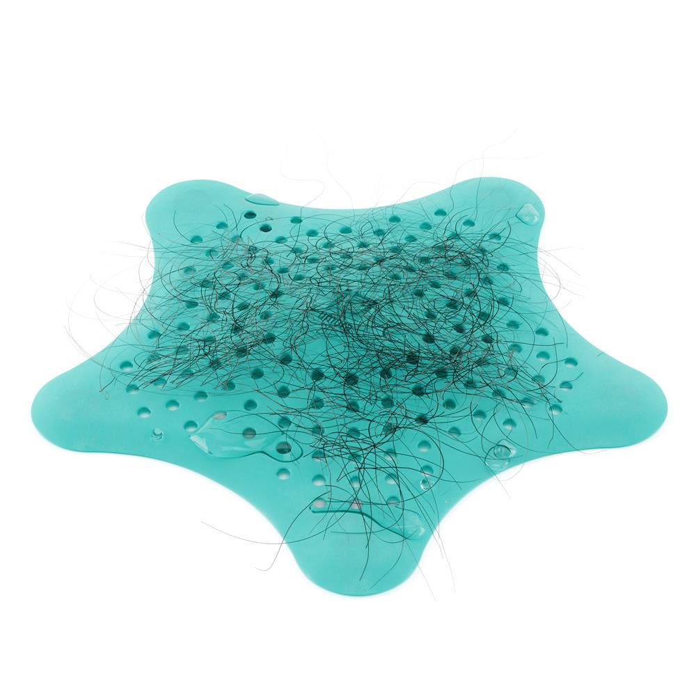 Umbra Starfish Abfluss Haarfänger mit Saugnäpfen, Silikon Abflusssieb, in Türkis