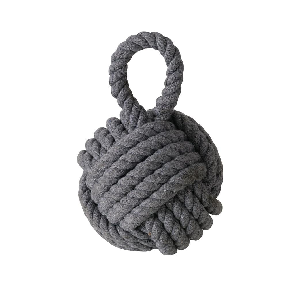 BOLTZE Türstopper als Knoten Zuber in Grau 23x15cm aus Jute mit praktischer Schlaufe