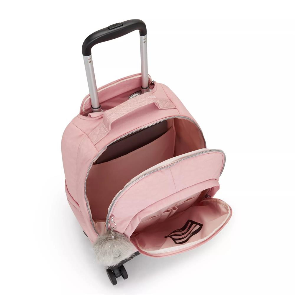 Kipling NEW ZEA, Großer Schulrucksack mit Rollen und Laptopfach, 26L, Bridal Rose (rosa)