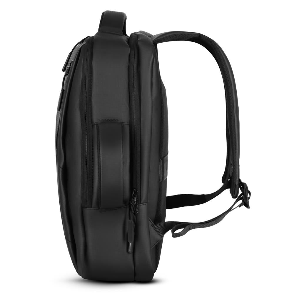 NILS Laptop Rucksack 15L Schwarz - mit USB- und USB-C-Anschlüssen Arbeit Schule Uni Reisen