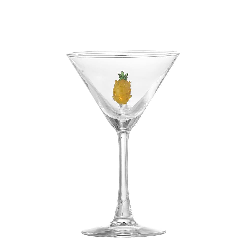 Bloomingville Misa Cocktailglas, 170 ml, aus Glas mit Ananasfigur im Inneren