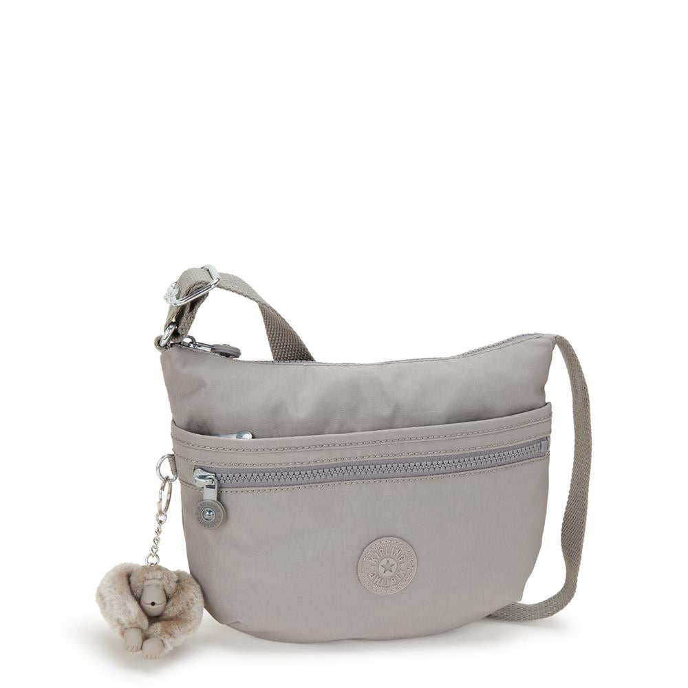 Kipling ARTO S, Kleine Umhängetasche, Grey Gris (grau), Schultertasche mit Reißverschluss
