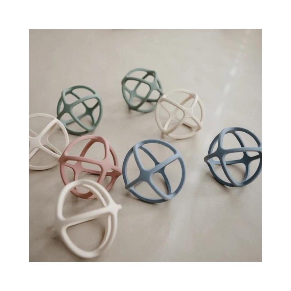 Mushie Beißring Ball, Dove Gray, aus Silikon, BPA-frei