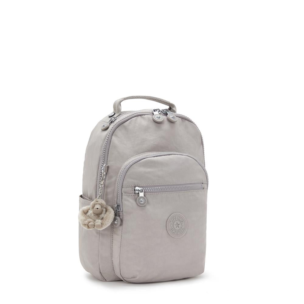 Kipling SEOUL S, Kleiner Rucksack, Grey Gris (grau), 14L, mit 11-Zoll-Tabletfach