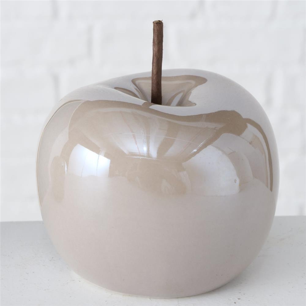 BOLTZE Dekoaufsteller Apfel Perly 2er Set Hellbraun Tischdekoration Früchte