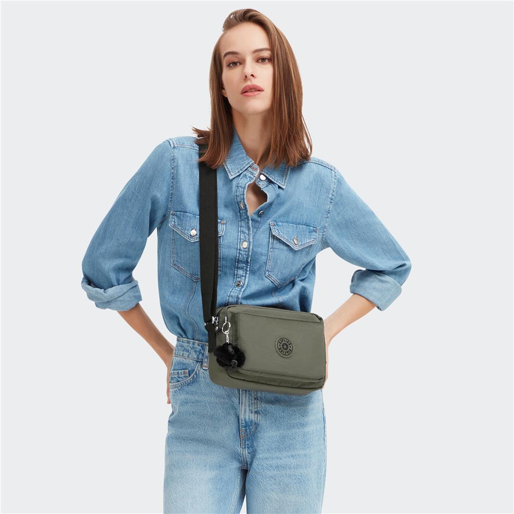 Kipling ABANU M, Mittelgroße Umhängetasche, Green Moss (grün), 4L, Schultertasche