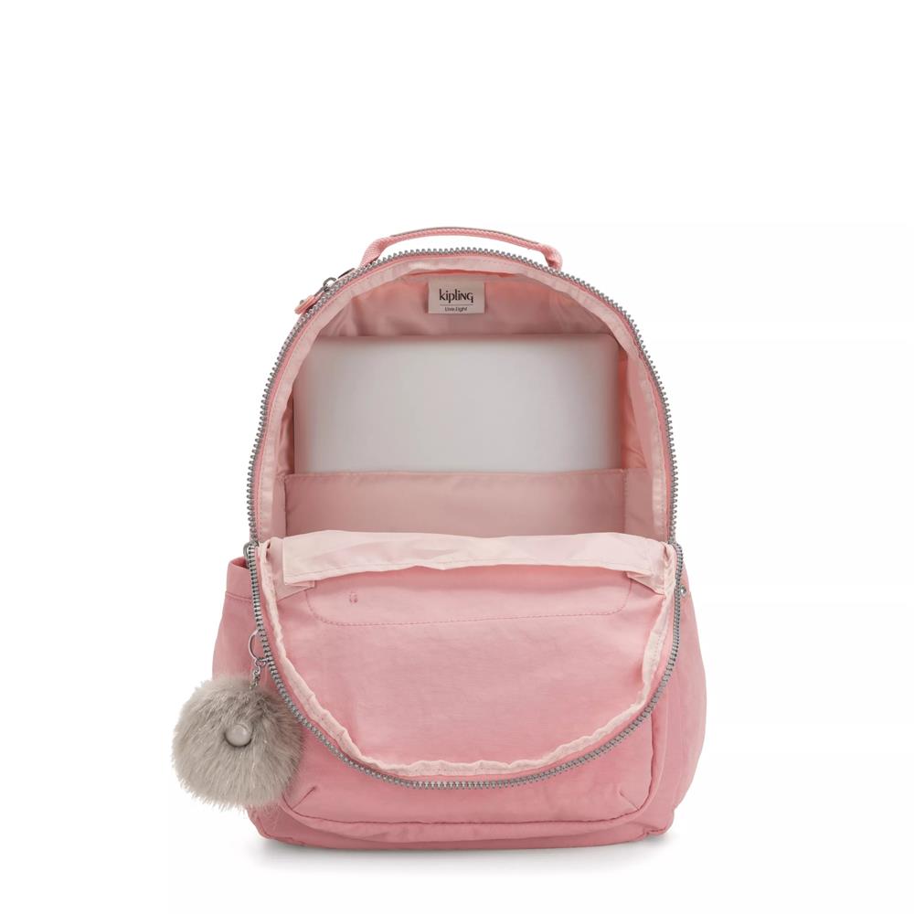 Kipling SEOUL L, Großer Schulrucksack mit 15-Zoll-Laptopfach, 27L, Bridal Rose (rosa)
