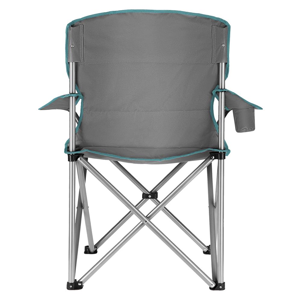 NILS CAMP Campingstuhl Grau-Grün - gepolsterter Klappstuhl mit Armlehnen für Camping, Garten & Angeln